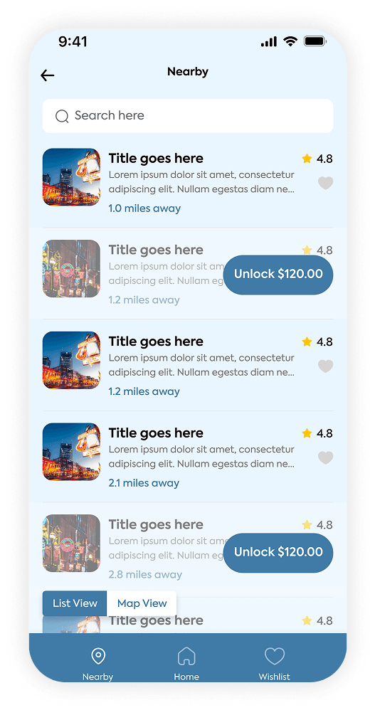 nashville wireframes mockup