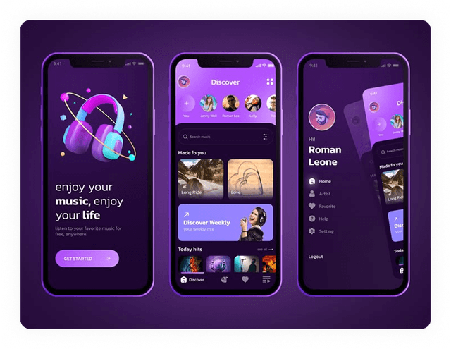Website visual design interface showing wireframes, color palettes, and typography options