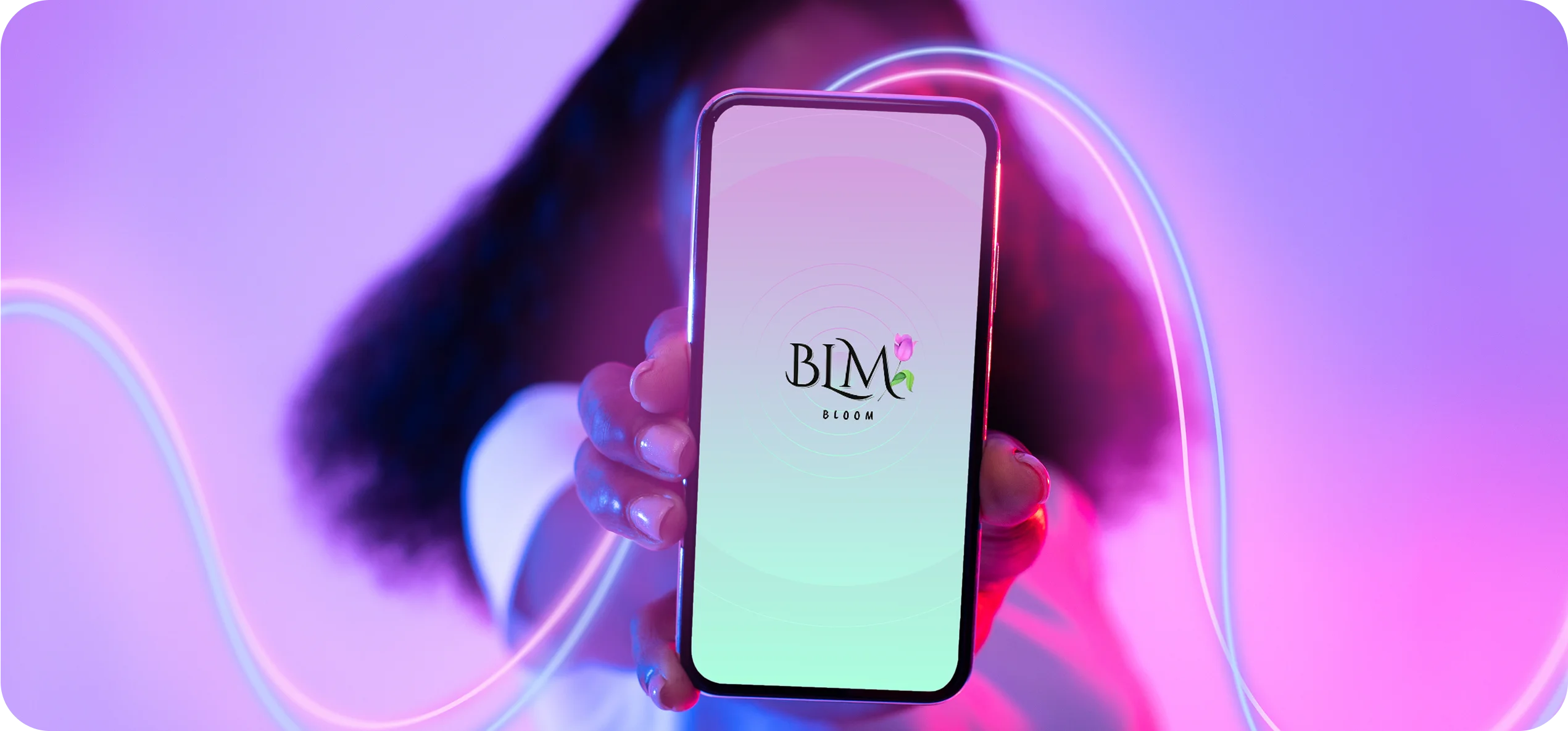 Bloom case study banner showing project highlights