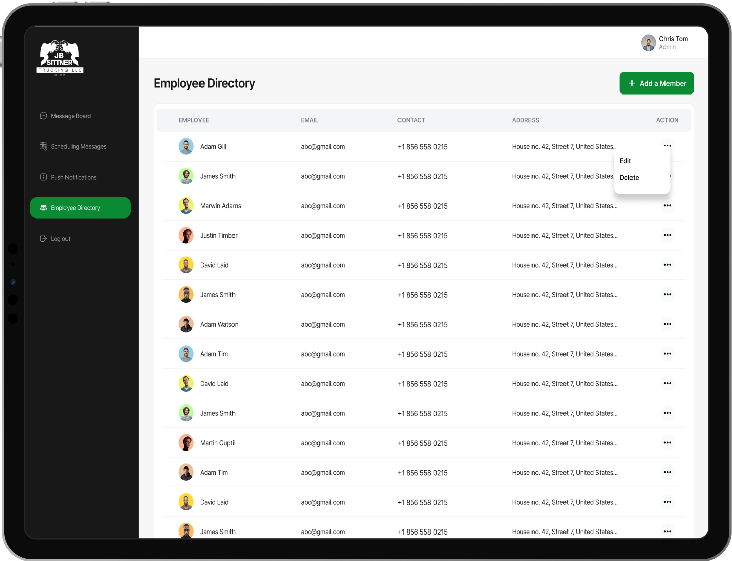 jb-sittner-trucking-employees-list-screen-mockup